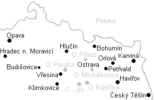 Mapa Ostravska